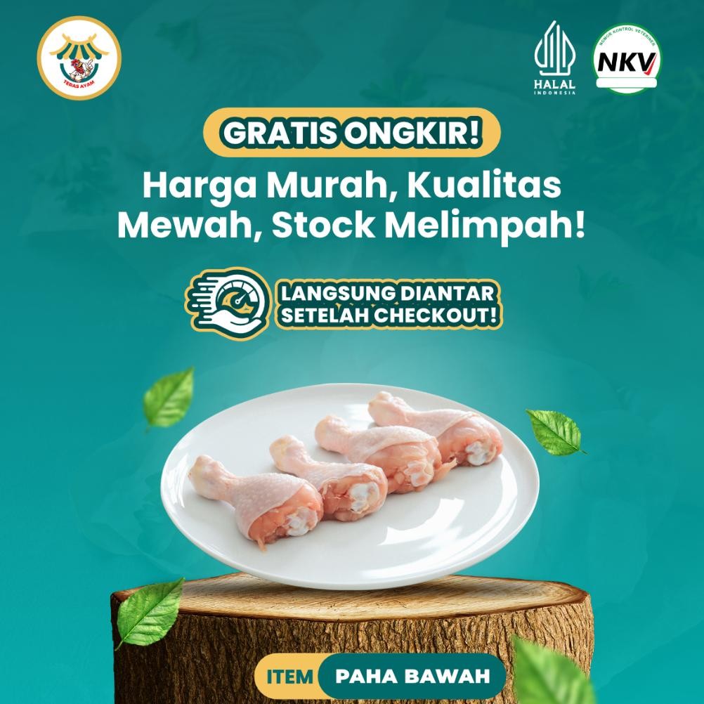 

Paha Bawah Ayam 500gr & 1000gr | Halal, Sehat, & Premium aSt