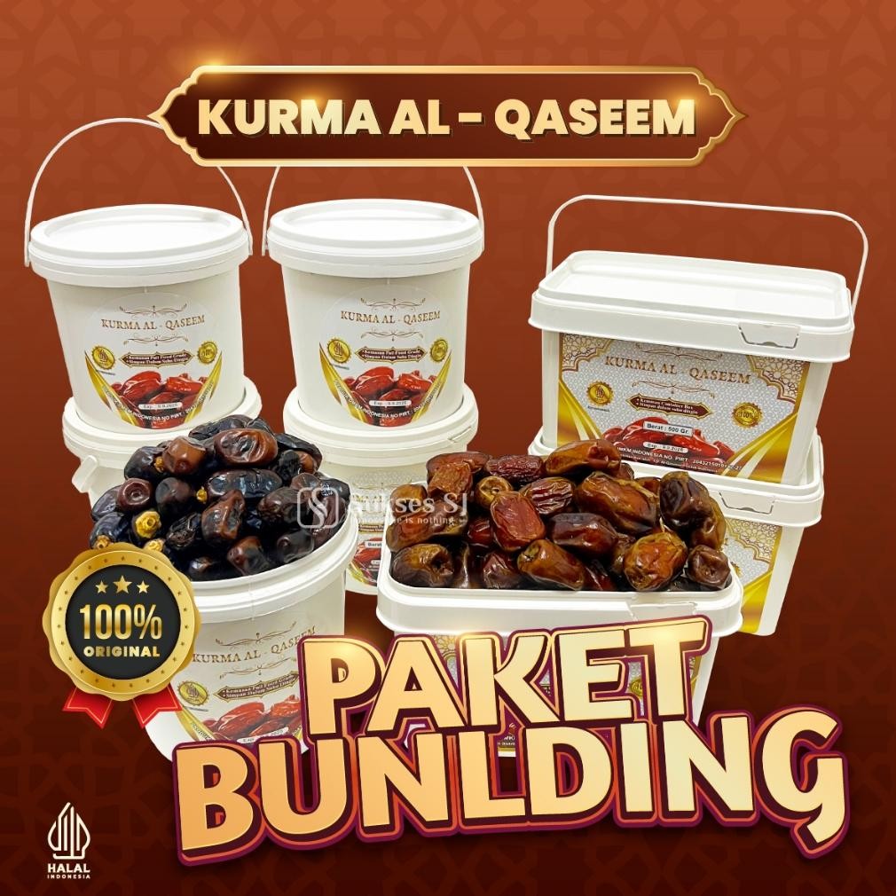 

GEBYAR Murah Paket Bundling Beli 1 Kurma Al-Qaseem Kotak 500gr Gratis 1 Kurma Ember 500g aSt