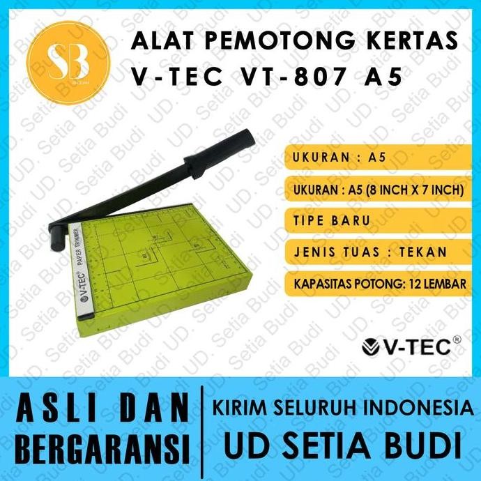 Alat Pemotong Kertas V-Tec VT-870 (A5)