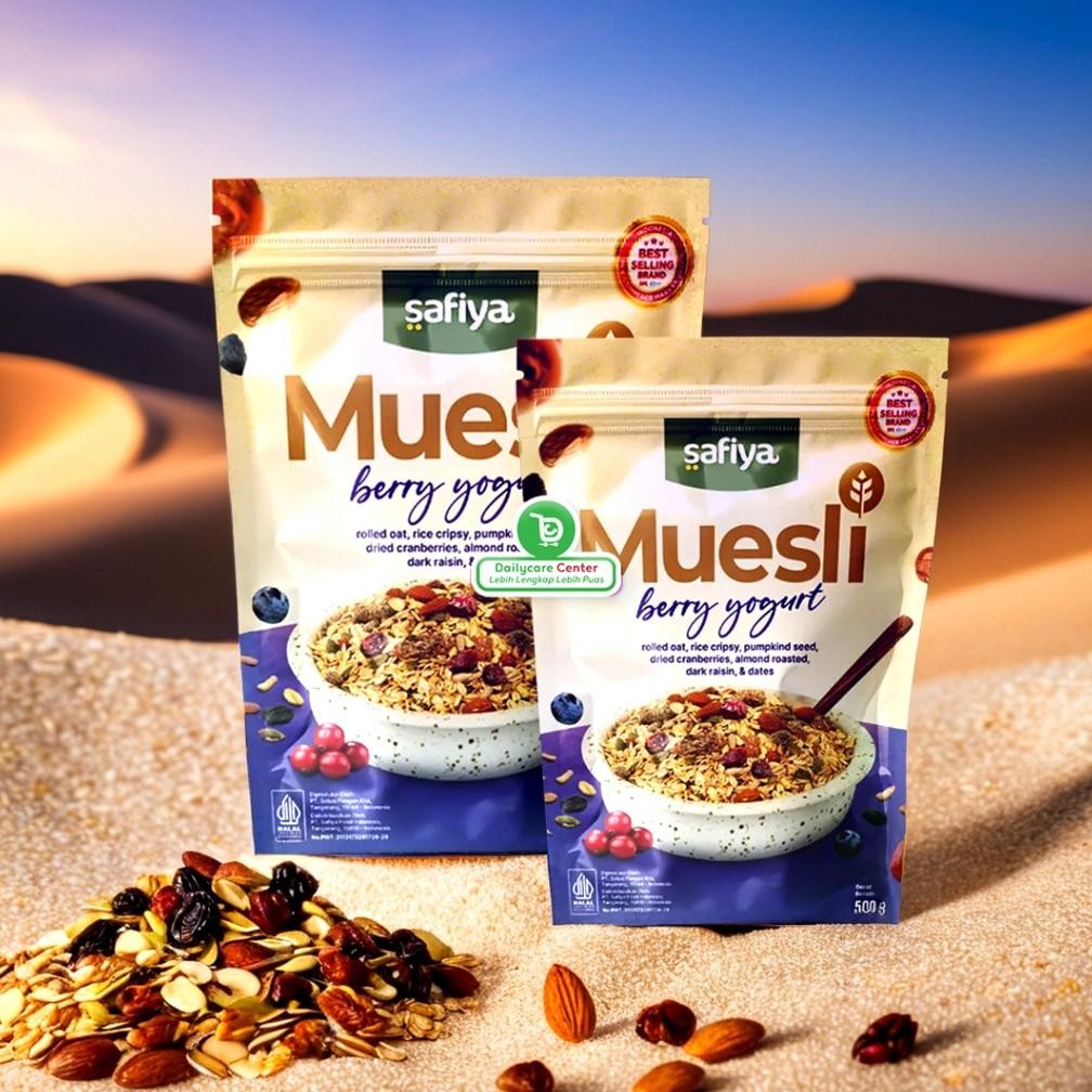 

Muesli Berry Yogurt Safiya-Sereal Oatmeal With Almond - Sarapan sehat premium aSt