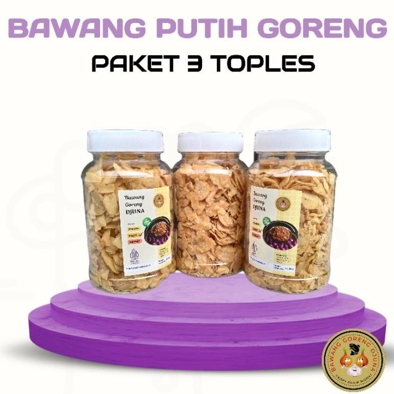 

Bawang Putih Goreng ( 130gr X 3 Toples) Tanpa MSG aSt