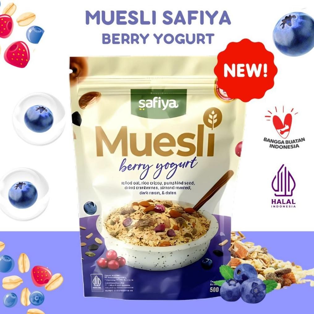 

Muesli Berry Yogurt Safiya 1 Kg Oatmeal Diet Fruity Taste Sereal Sehat aSt