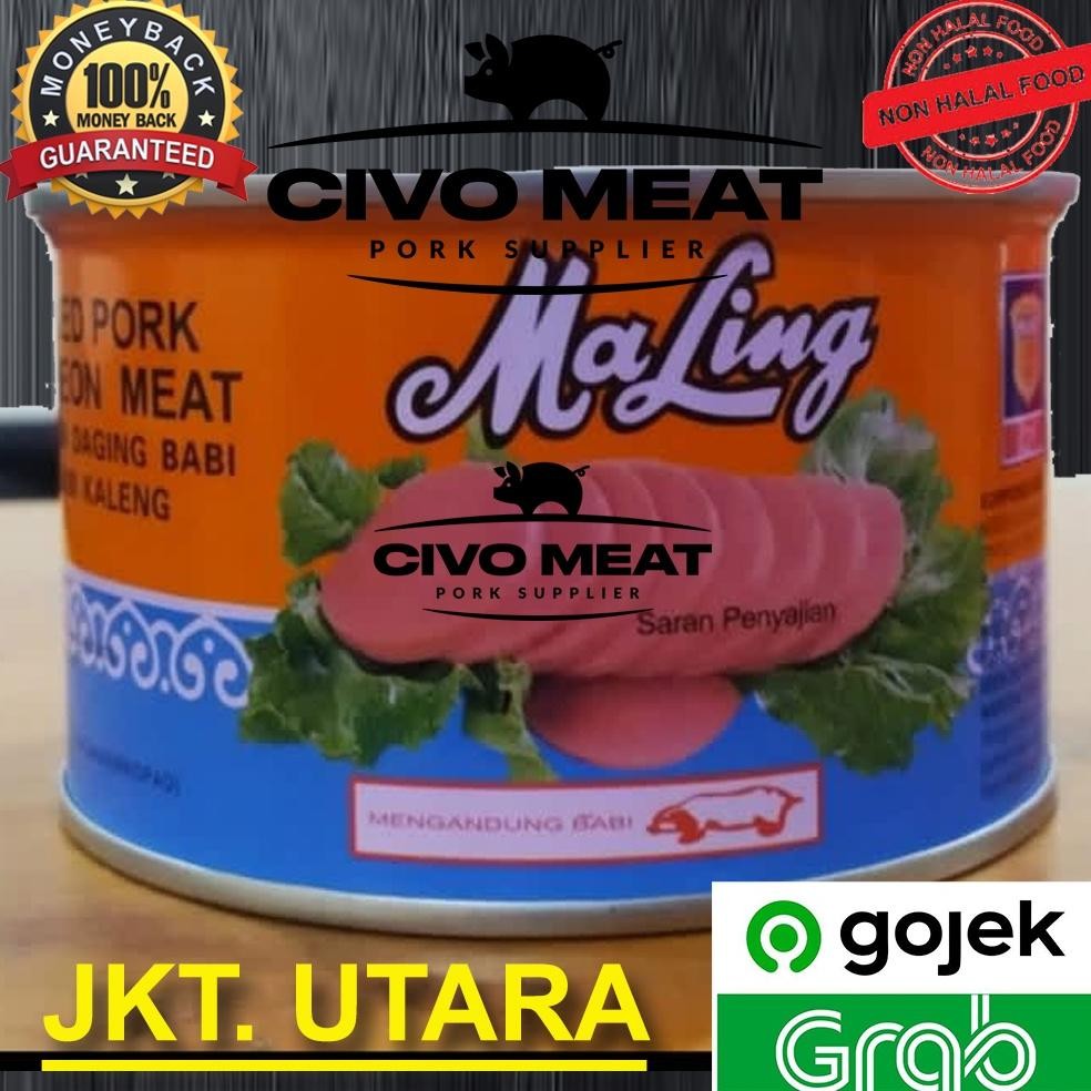 

Maling Canned Luncheon Pork tts 397gr Daging Babi Ma Ling Kaleng Besar aSt