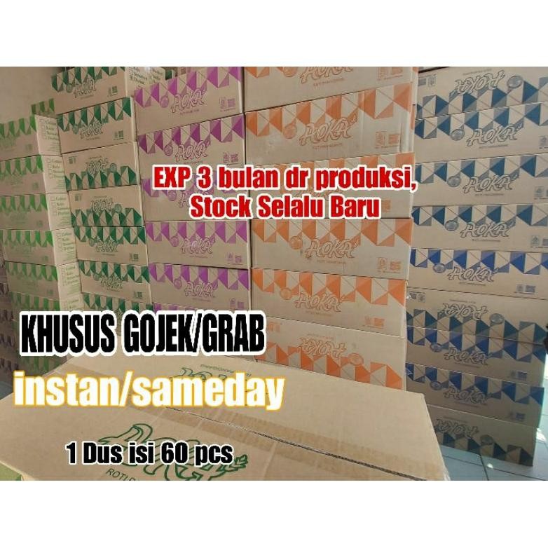 

(GOJEK/GRAB) Roti Aoka Panggang ( 1 Dus / 60 pcs ) aSt