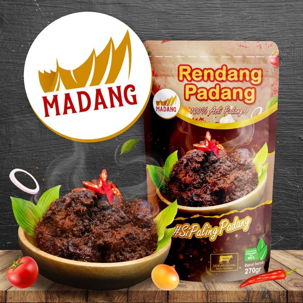 

Rendang Daging Sapi Khas Padang PREMIUM / Rendang Padang Bumbu Hitam PREMIUM 270gr Madang aSt