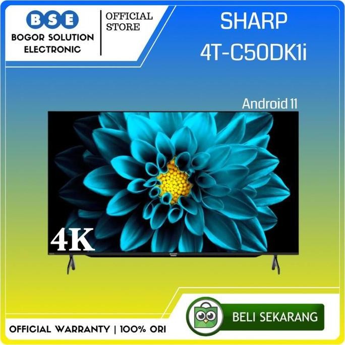 TERBARU - TV Sharp Android 50 Inch 4T-C50DK1i 4K Android 11 Sharp 50DK1i 50DK1
