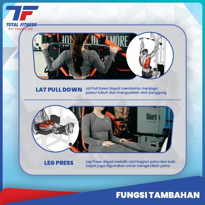 Muti Station Home Gym 3 Sisi Tl-Hg 016 75Kg Fungsi Press Workout Asli Original Dan Terpercaya