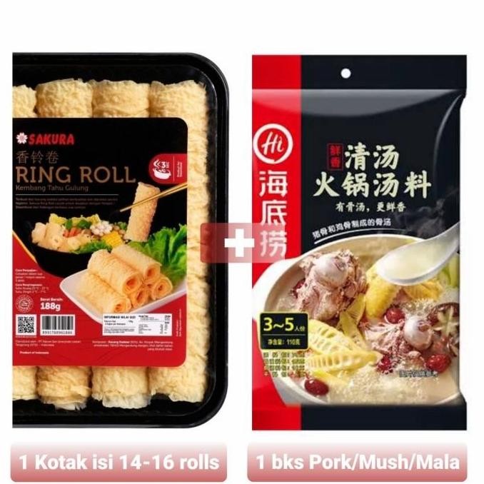 

DISKON! PAKET SALE HAIDILAO BUMBU HOTPOT SHABU + KEMBANG TAHU ROLL SAKURA - PAKET HOTPOT LENGKAP
