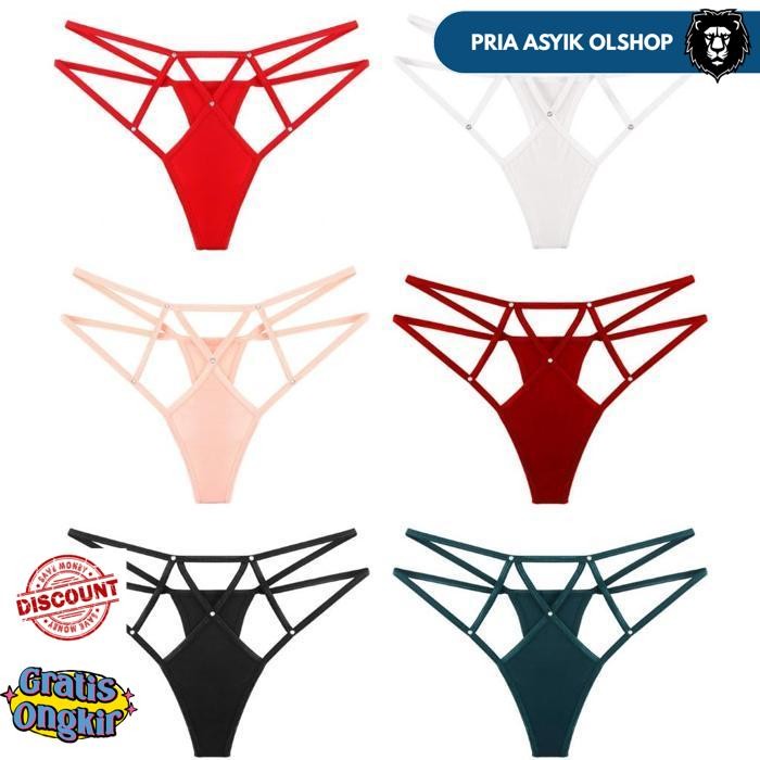 CELANA DALAM SEXY WANITA DEWASA LOW WAIST HOLLOW G STRING C265 BY PRIA ASYIK OLSHOP