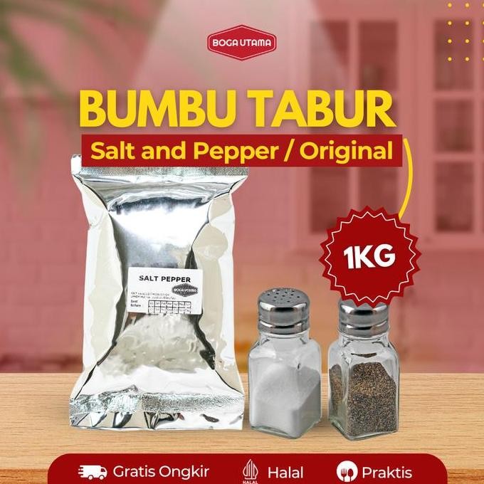 

DISKON! BUMBU TABUR SALT & PEPPER 1KG SEASONING AYAM CRISPY TAIWAN GURIH