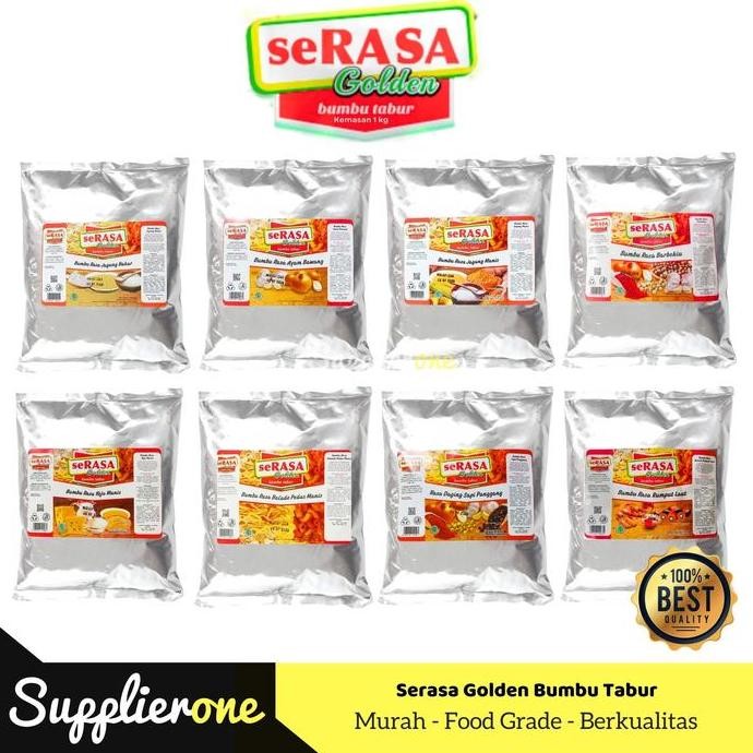 

DISKON! SERASA GOLDEN BUMBU TABUR 1KG - BUMBU TABUR SNACK KERIPIK MAKARONI