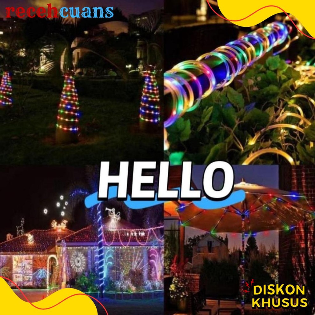 Lampu Led Strip Selang Warna Warni  3528 2835 220V + Adaptor 6M  Outdoor Led Strip Rgb Lampu Hias Di