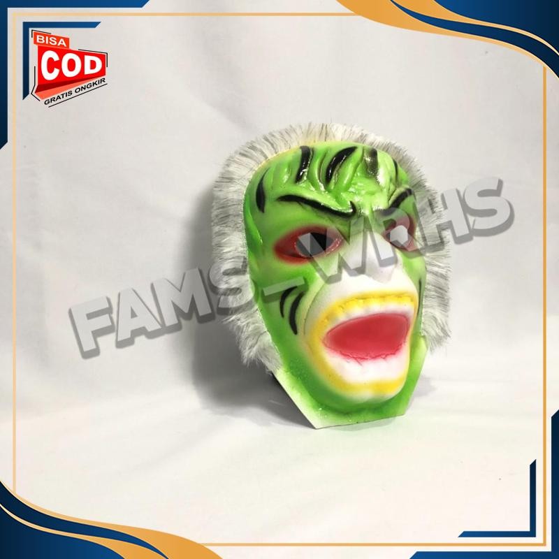 (BISMILLAH) Topeng Hanoman Hijau Spons Topeng Hulk Topeng Anoman Topeng Anak QB-13