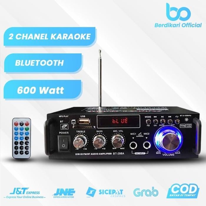 Power Amplifier Bluetooth USB FM Radio Karaoke Audio Mini