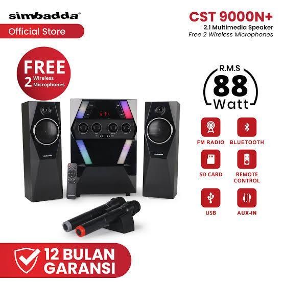 Simbadda CST9000N+ Subwoofer Mega Bass Karaoke Bluetooth Speaker Berkualitas Terbaru