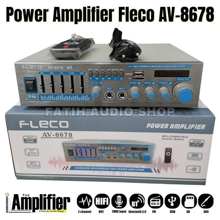 Amplifier Bluetooth Fleco BT-8628 / AV-8678 / Fleco BT 8628 - Stereo Karaoke + Mp3 player + FM Radio