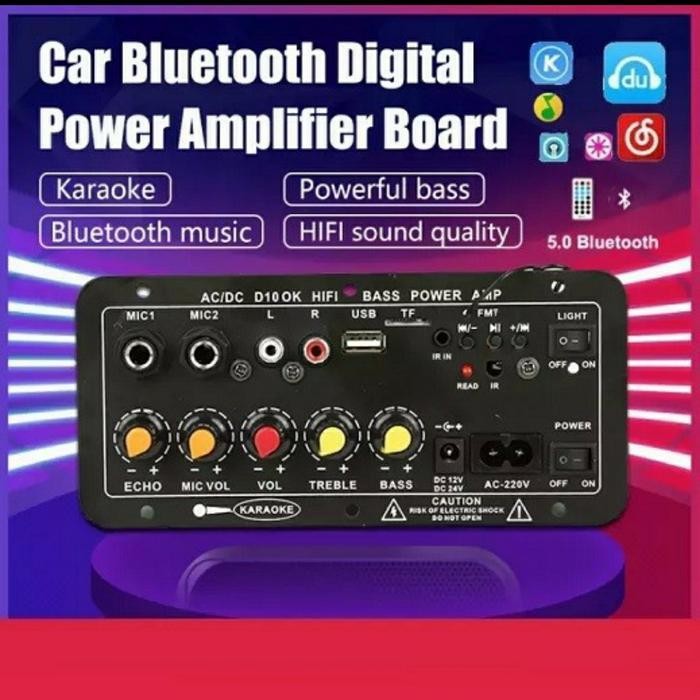 digital stereo amplifier board subwoofer 2 mic ac dc audio hifi bass