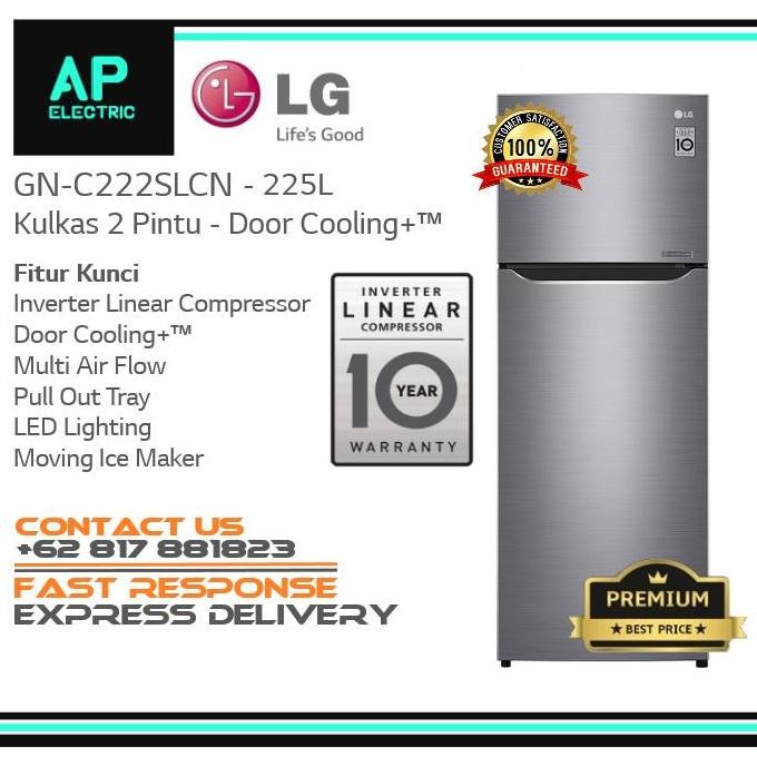 LG GN-C222SLCN Kulkas GNC222 210L Inverter Low Watt GNC222SLCN 2Pintu