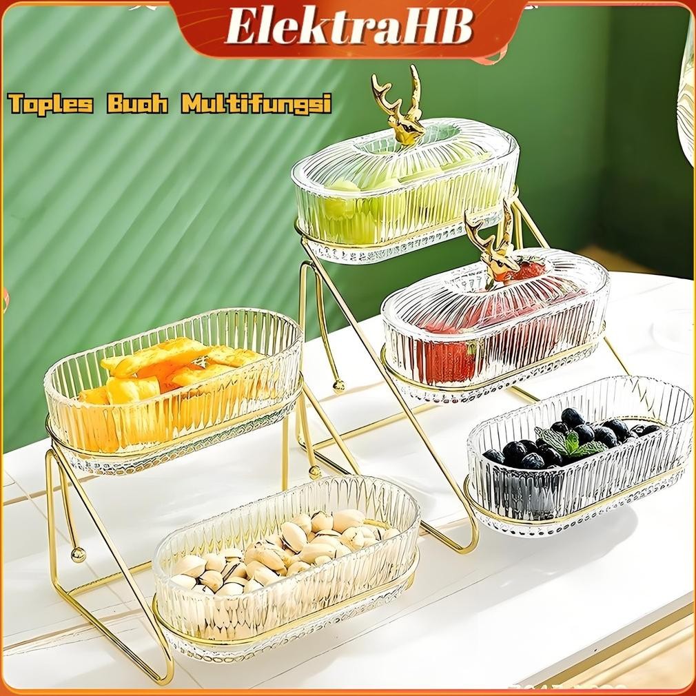Tempat Buah Toples Tempat Buah Wadah Buah Estetik Toples Akrilik Set Toples Cemilan Toples Lebaran 2