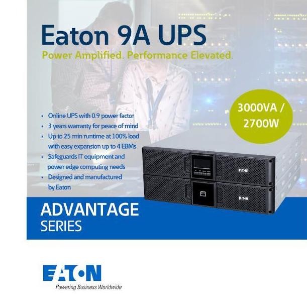 EATON UPS 9A [ 1000VA 900W ] [ 3000VA 2700W ] TOWER [ 2000VA 1800W ] [ 3000VA 2700W ] RACK2U GARANSI