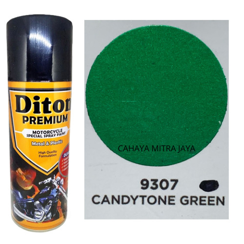 Pilox Diton Premium Candytone Green 9307 Cat Semprot 400cc Warna Hijau Transparan Glossy