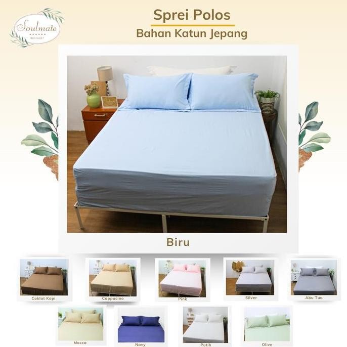 Sprei Katun Jepang Polos 120X200 160X200 180X200 200X200