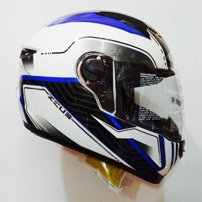 zeus 811 white blue black putih biru hitam AL16 helm full face M L XL
