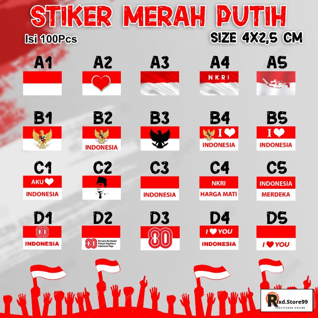 

Stiker pipi Merah Putih| ISI 100 PCS | Tempelan pipi Bendera Termurah