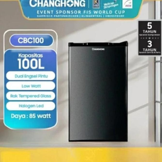 TERBARU - CHANGHONG CBC 100 Kulkas 1Pintu / Kulkas Portable Changhong CBC 100 Original