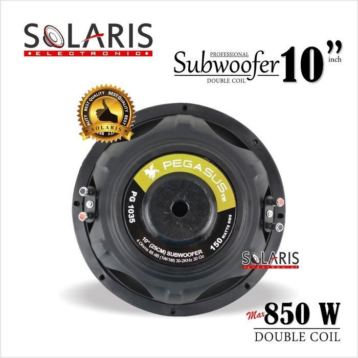 SUBWOOFER 10 Inch 850 Watt DOUBLE COIL Pegasus PG-1035 Model BARU