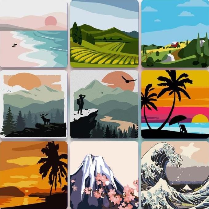 

TERMURAH - DIY painting by number 20x20cm PASTEL COLOURS ART