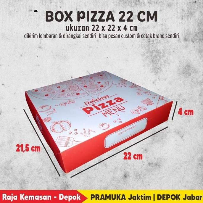 

Baru Box Pizza 22Cm Motif Duplex Tebal Isi 50 Pcs - Dus Pizza Kemas Makanan