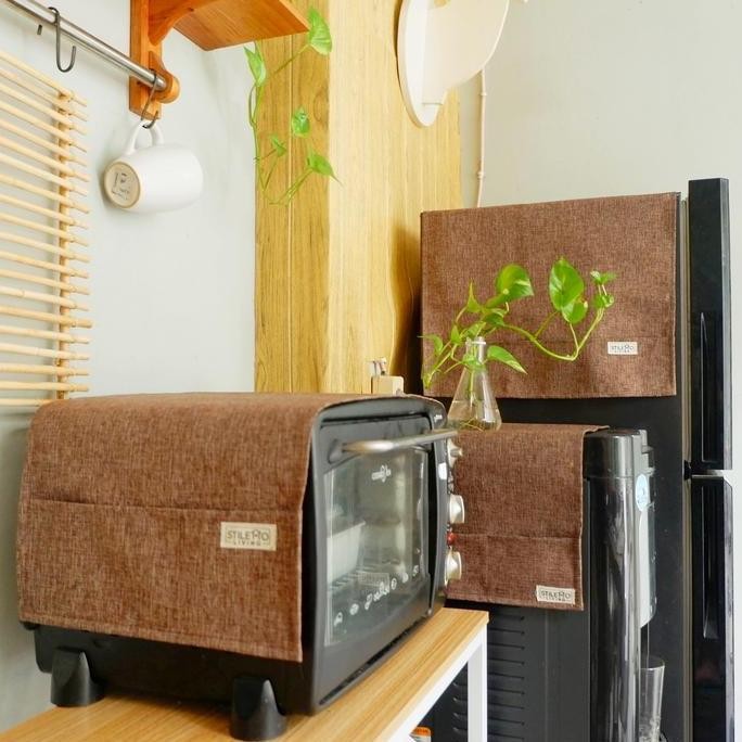 Stiletto Living - Bundling Cover Sarung Kulkas Oven Dispenser Kod Polos - Kimmy ( Bundling Taplak Pe