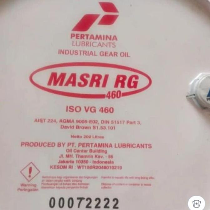 Oli Pertamina Masri Rg 460 Iso Vg 460