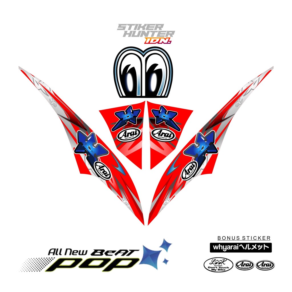 STRIPING STIKER DECAL BEAT POP 2014 - 2018 MTF NAKANO SHURIKEN / STIKER HUNTER / STRIPING MODIF