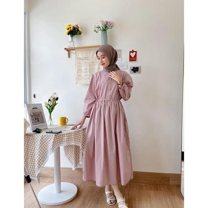 Dd Zateens Poplin Dress | Korean Dress | Casual Dress Polos | Long Dress | Dress Wanita Muslim Terba