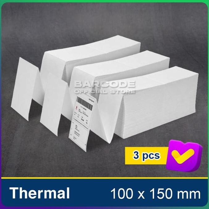 

TERMURAH - Label Barcode 100 x 150 Kertas Stiker Termal 100x150 mm A6 3 Pcs