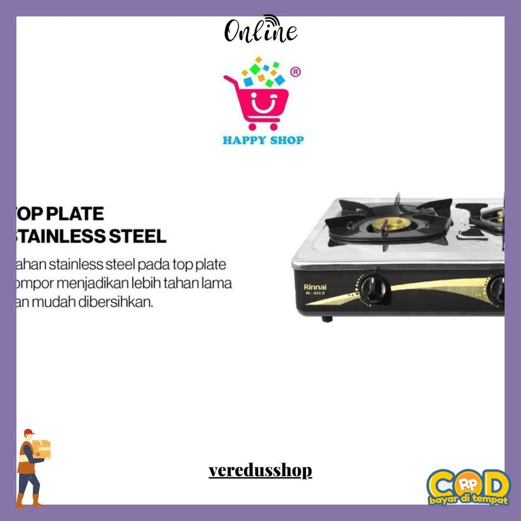 Rinnai Kompor 3 Tungku Ri-603 E Siap Kirim
