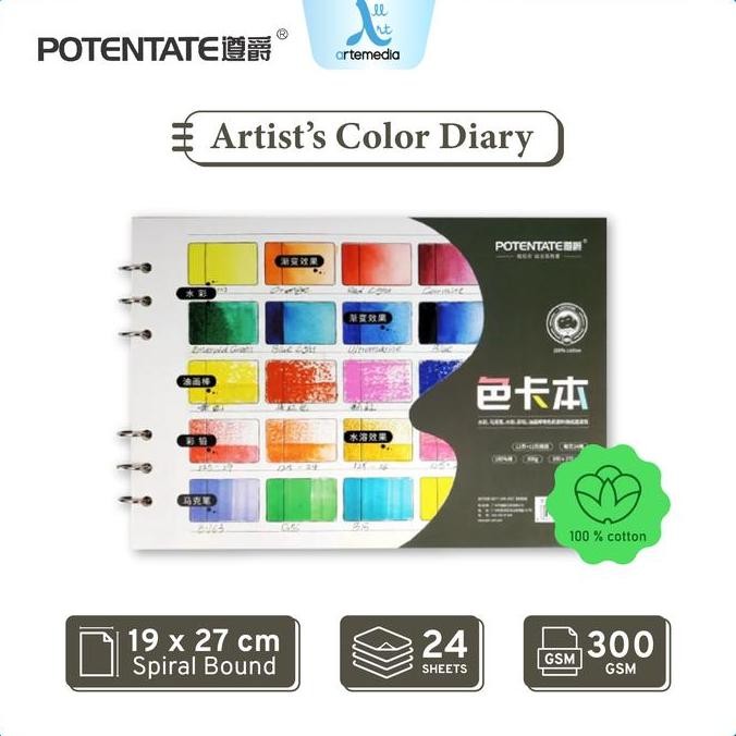 

Potentate Artist Color Diary Kertas Cat Air