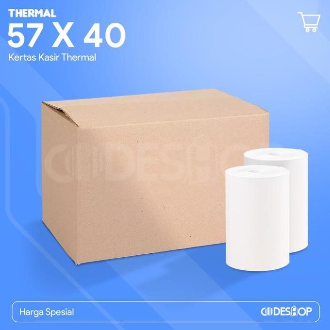 

BEBAS ONGKIR - Kertas Thermal Codeshop 57 x 40 mm Cetak Struk Kasir Isi 100 Pcs