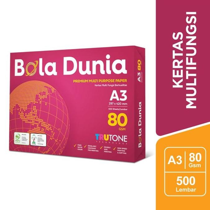 

TERLARIS - Bola Dunia Kertas Fotocopy 80 GSM - A3