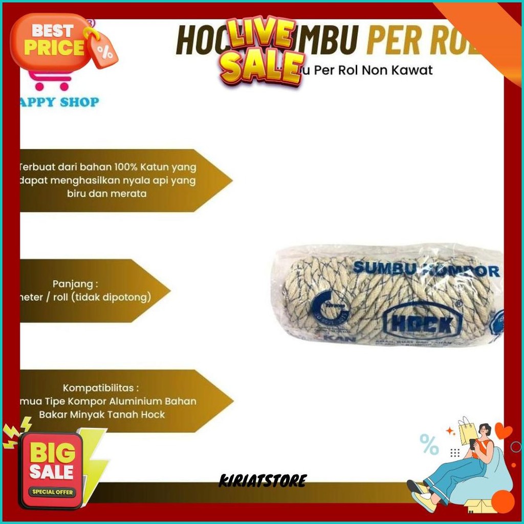 

Hock Sumbu Per Rol Non Kawat Termurah Banget