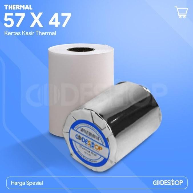

NEW 1 Dus Kertas Thermal 58 x 50 mm 58 x 48 Struk Termal 57x47 100 Roll