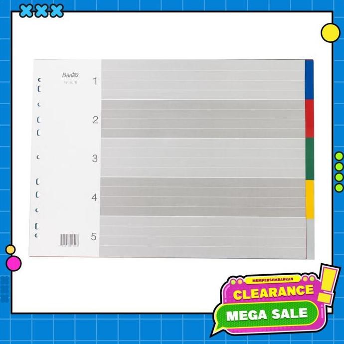 

TERBARU - Bantex PP Colour Divider A3 Landscape (5 pages) 6018 00