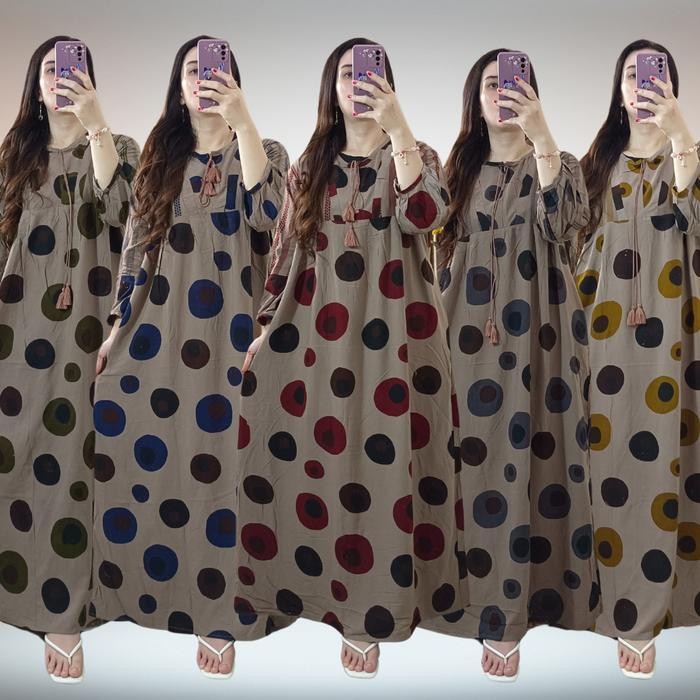Dd Baju Dress Batik Rayon Premium Busui Motif Casual Nyaman Santai Katun Tangan Panjang Balon Cantik