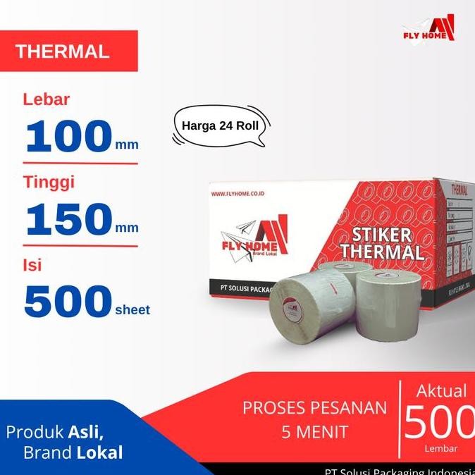 

BEBAS ONGKIR - Label Stiker Kertas Thermal 100mm Struk A6 100 x 150 - 500 Lmbr CARGO