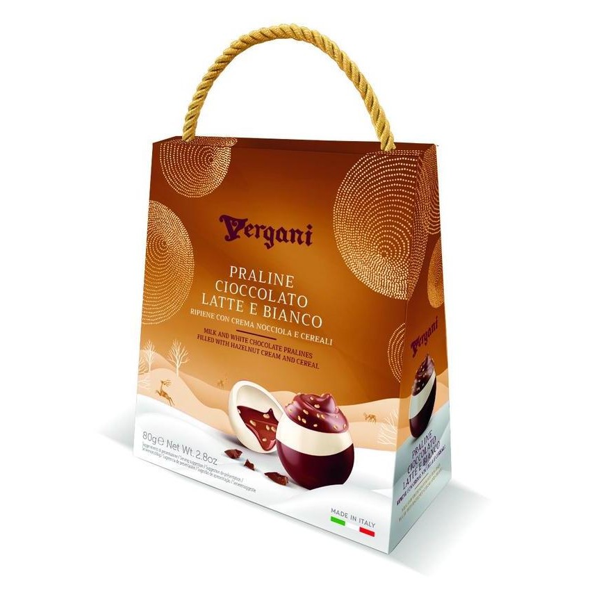

NEW VERGANI PRALINE CIOCCOLATO LATTE BIANCO 80 G