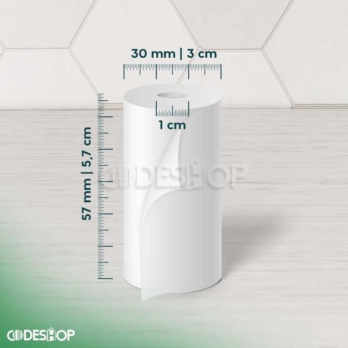

(1 Dus) Paper Thermal 57x30 mm Kertas Printer Bluetooth Codeshop 58mm