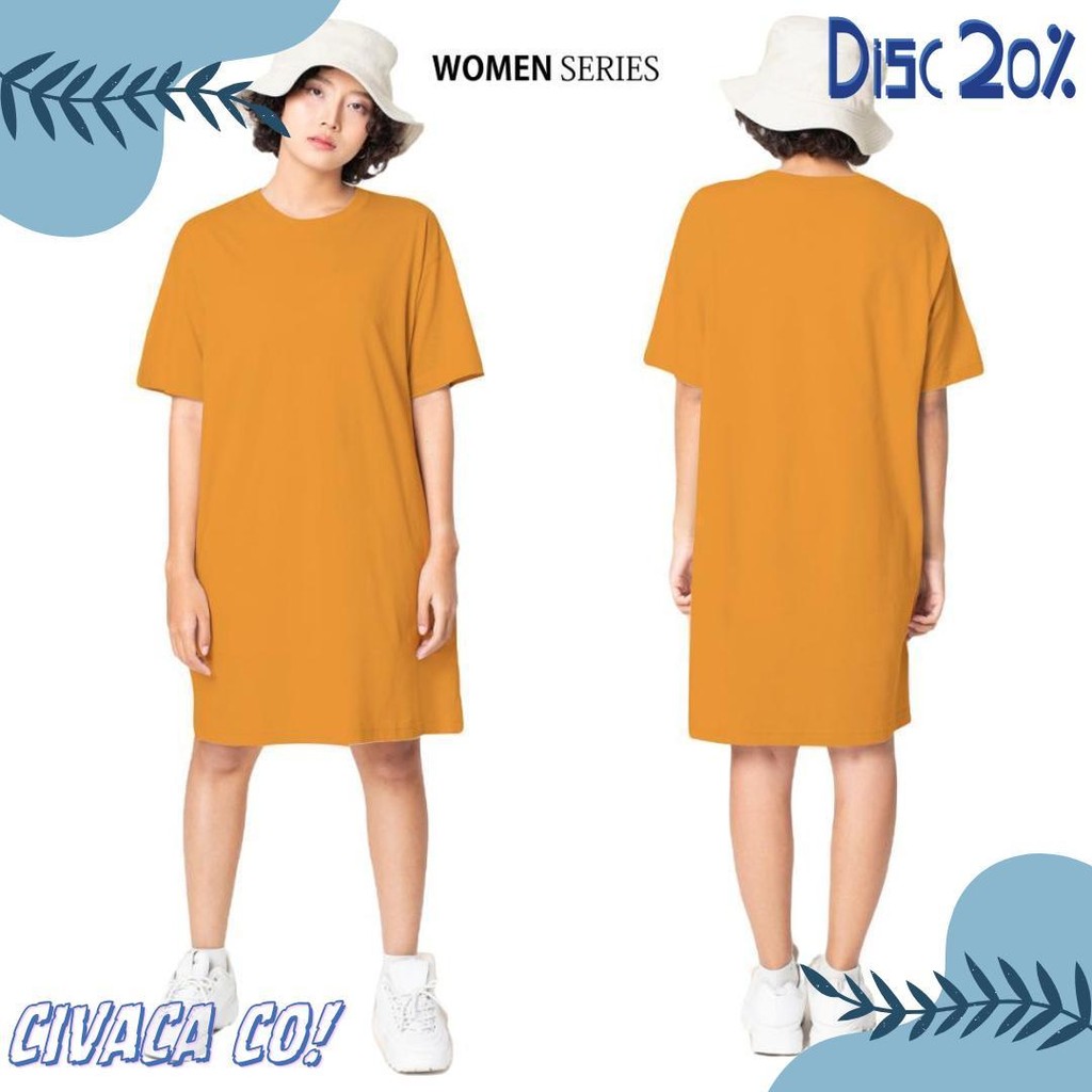 Baju Kaos Dress Wanita Lengan Pendek Dres Polos Wanita Oversize Jumbo Positif Merch Flash Sale! Disk