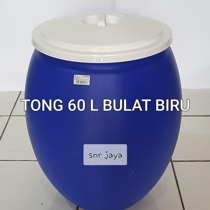TERMURAH - Tong air/gentong air 60 liter bulat biru green leaf/ / GRAB